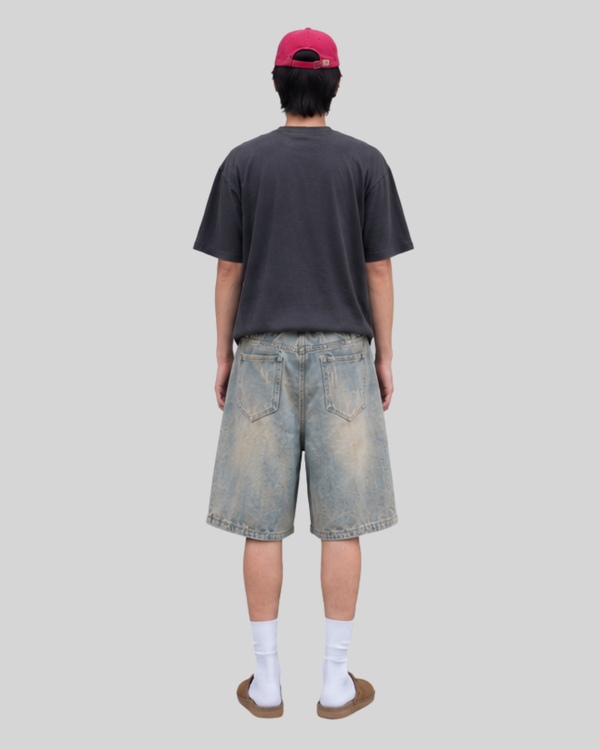 Casual Vintage Ripped Denim Shorts for Men