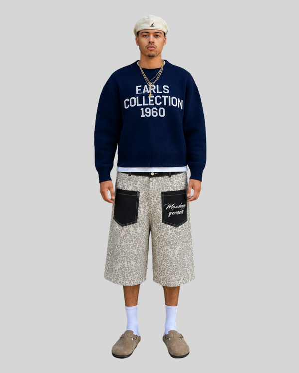 Pants Men High Street Loose Denim Shorts