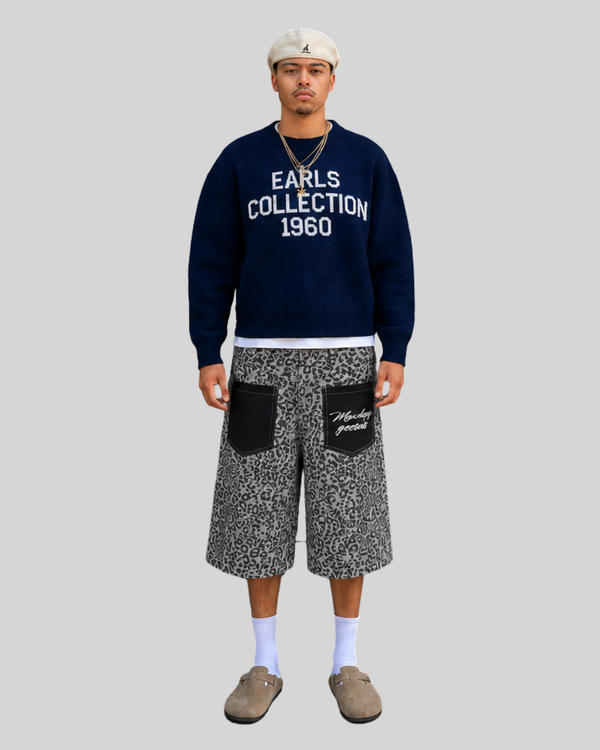 Pants Men High Street Loose Denim Shorts