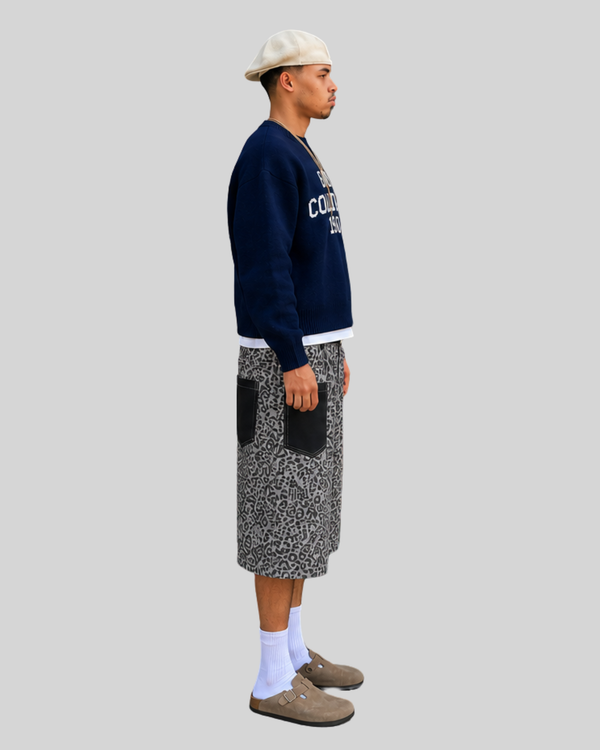 Pants Men High Street Loose Denim Shorts