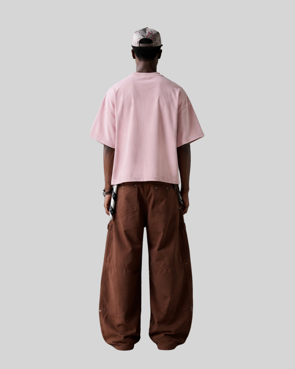 Butterfly letter printed suede short sleeved T-shirt for men