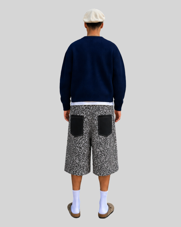 Pants Men High Street Loose Denim Shorts