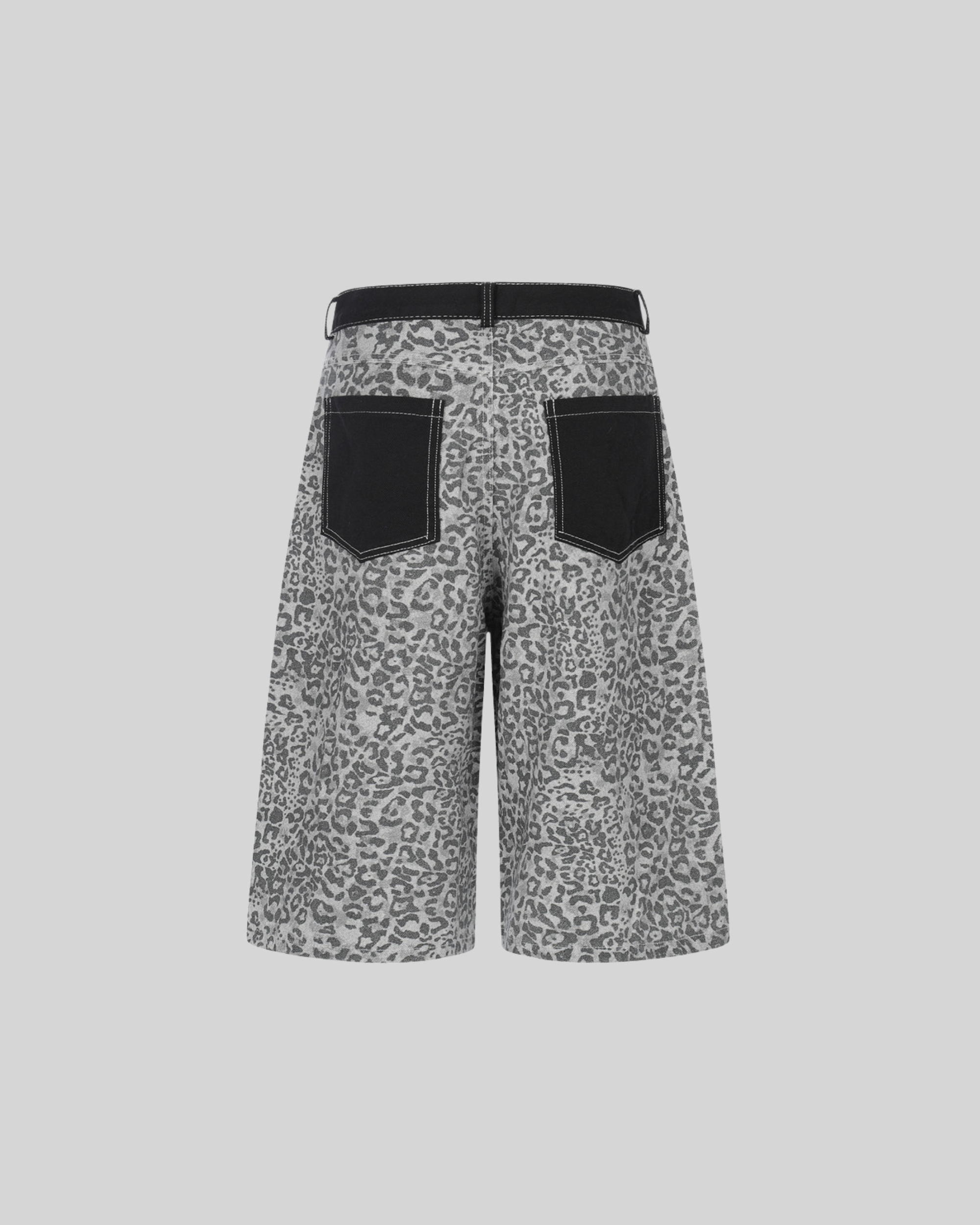 Pants Men High Street Loose Denim Shorts-8