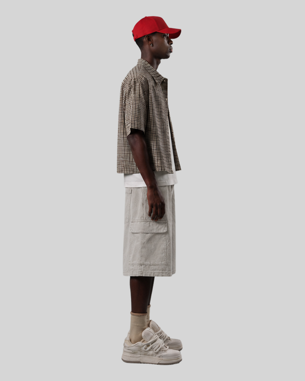 Summer new washed pure cotton shorts for men