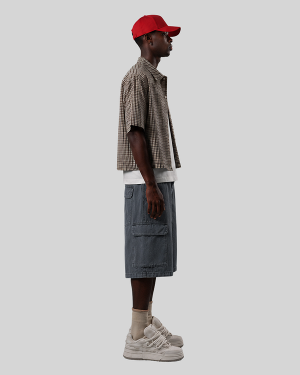 Summer new washed pure cotton shorts for men
