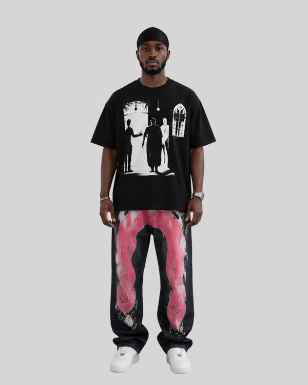 Print Short Sleeve T-Shirt for Men and Women Oversize Casual Couple