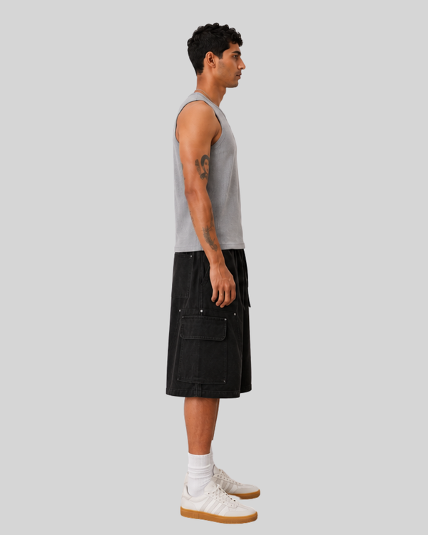 Street Military Green Multi-pocket Cargo Shorts for Men