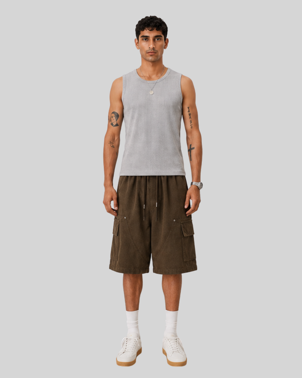 Street Military Green Multi-pocket Cargo Shorts for Men