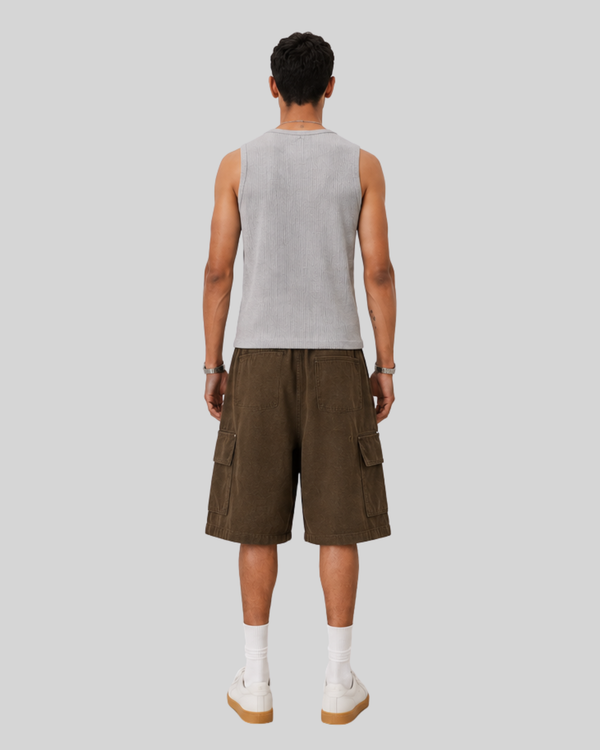 Street Military Green Multi-pocket Cargo Shorts for Men