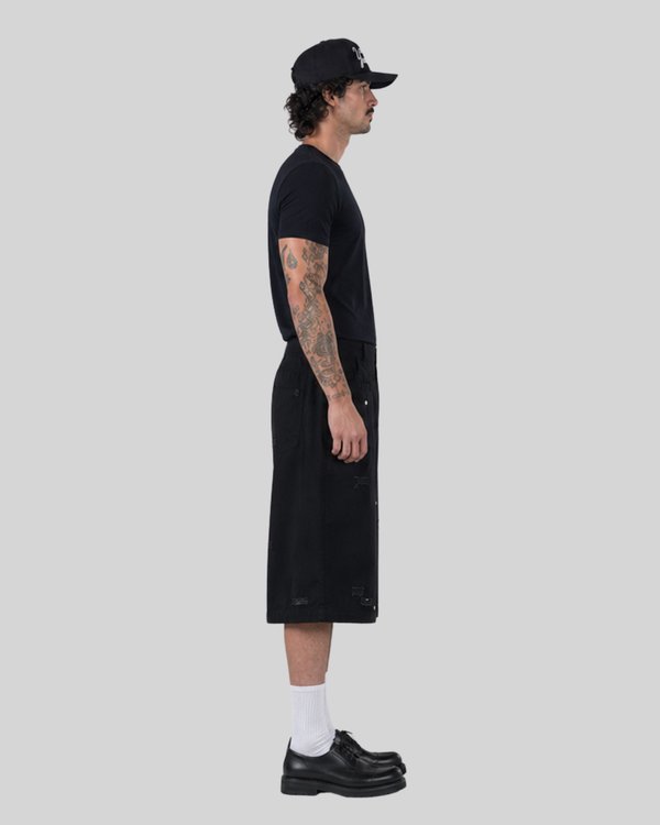 Work Pants for Men and Women Loose Wide-Leg Three-Quarter Length
