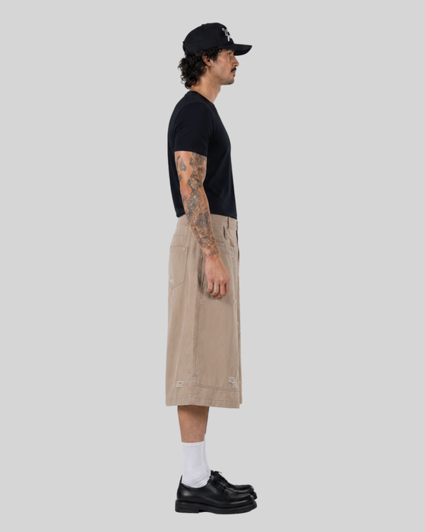 Work Pants for Men and Women Loose Wide-Leg Three-Quarter Length