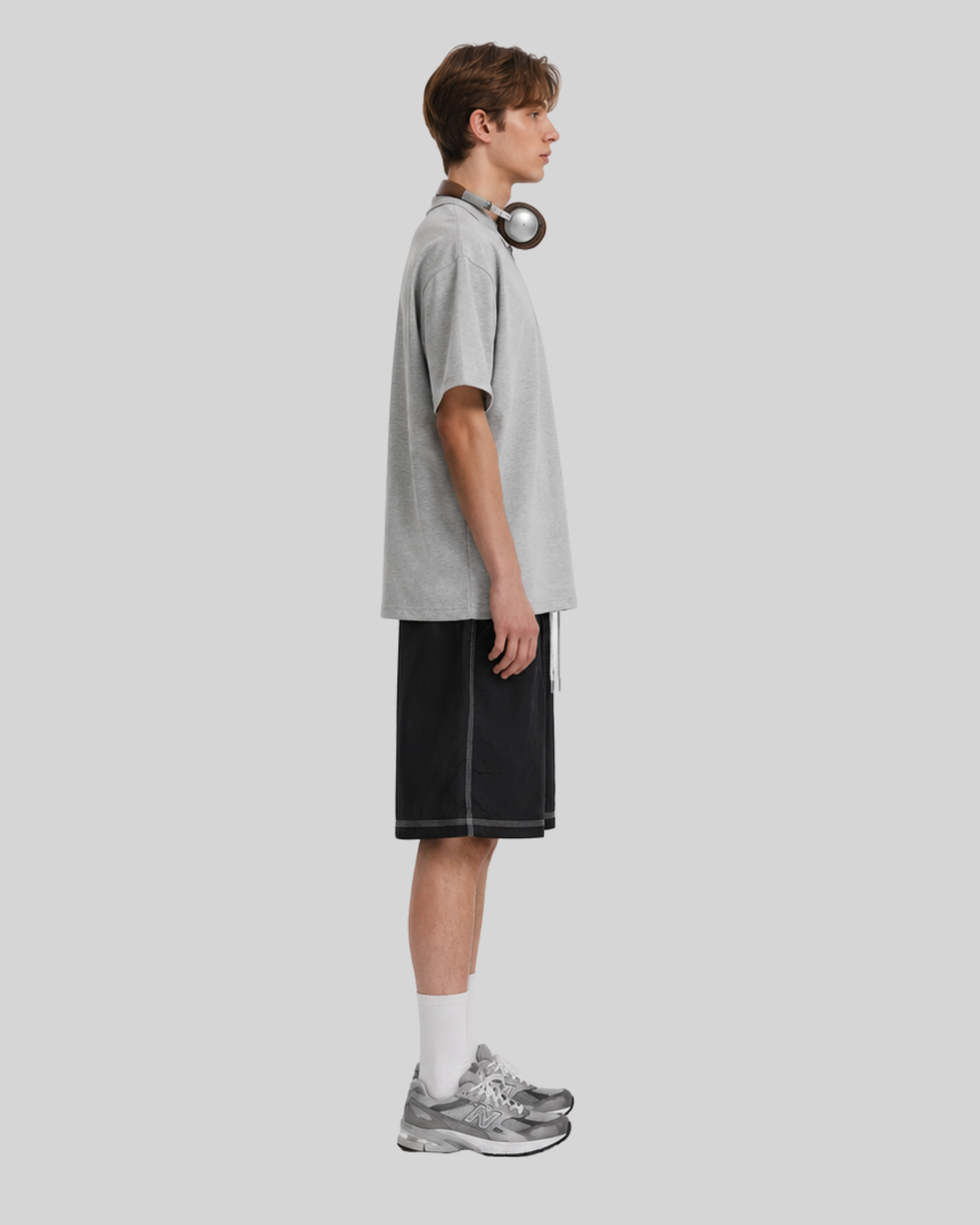 Topstitched Beach Shorts-4