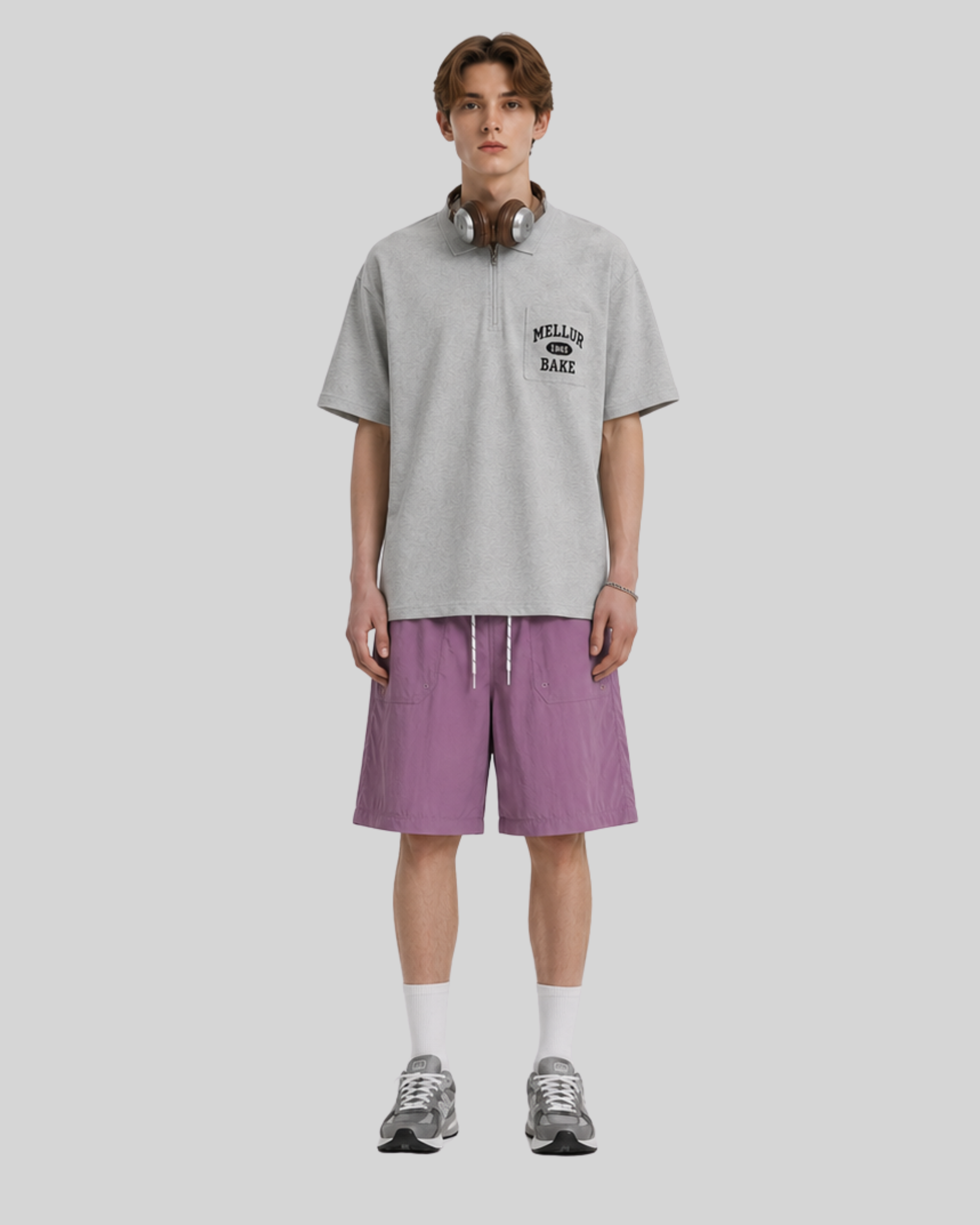 Topstitched Beach Shorts-6