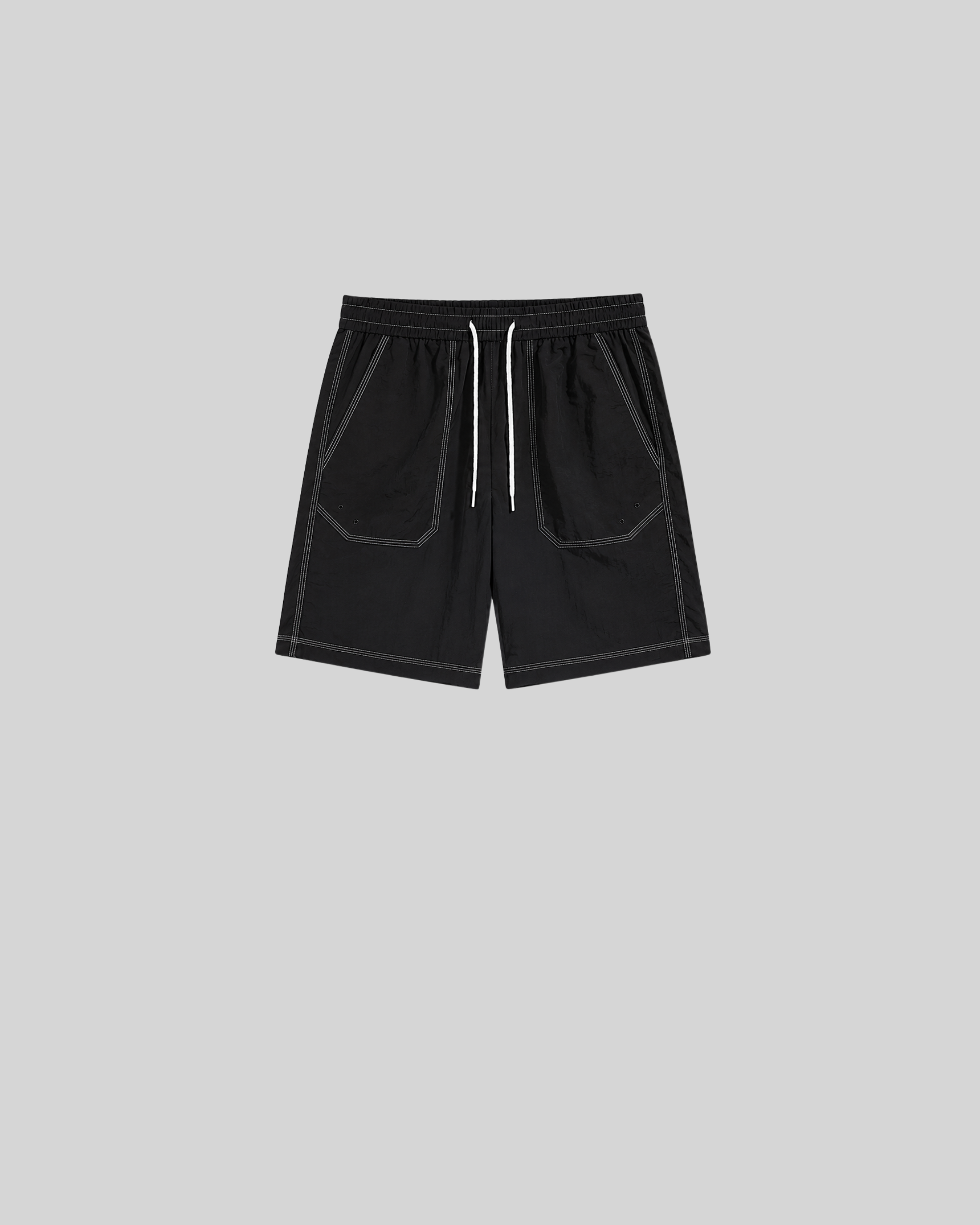 Topstitched Beach Shorts
