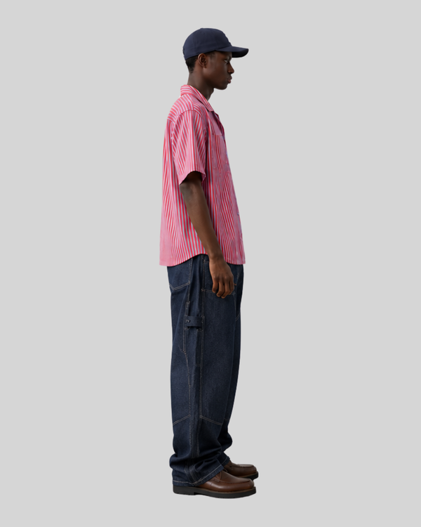 Loose Fit Original Denim Jeans for Men and Women, Deep Color Straight Leg Long Pants Trendy Design