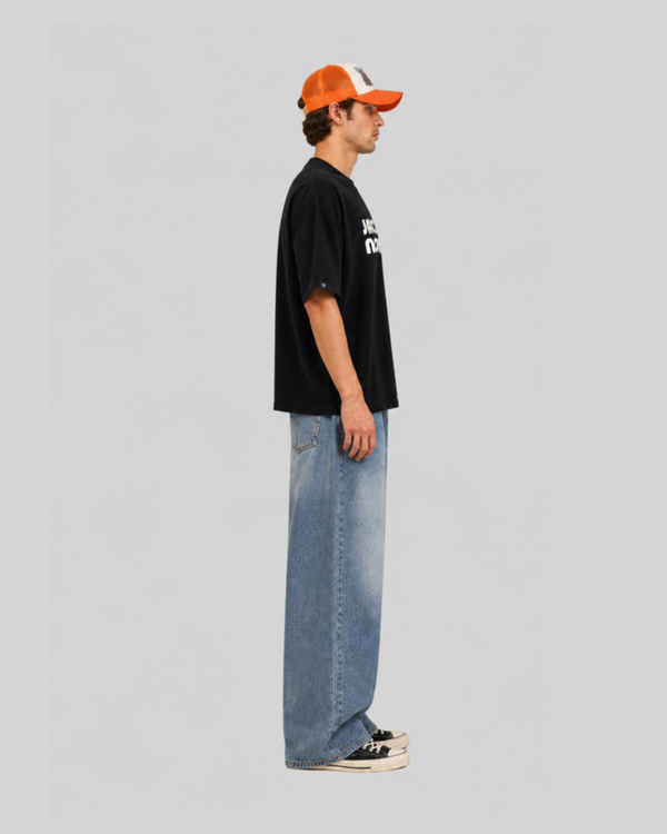 Letter printed T-shirt for men with loose short sleeves