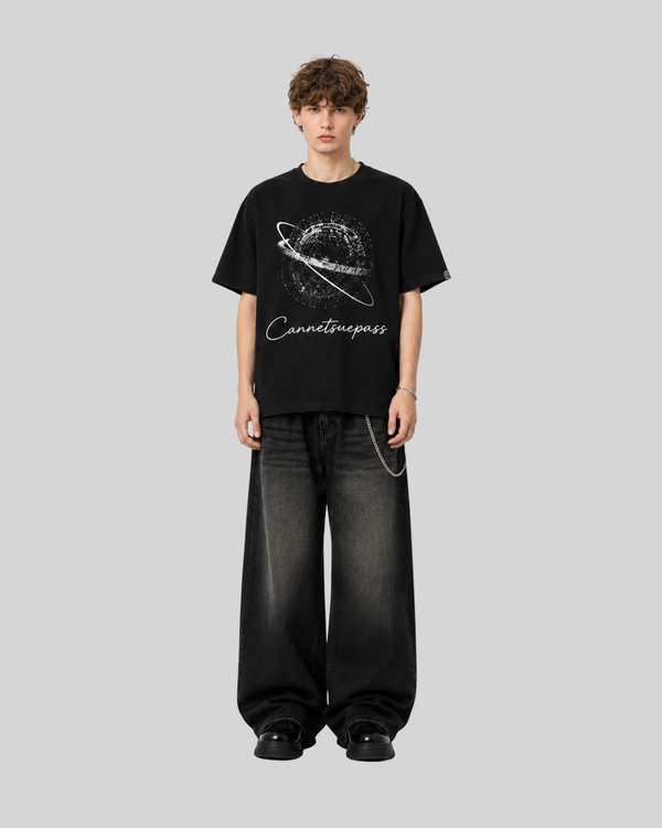 Galaxy printed short sleeved casual minimalist T-shirt for men