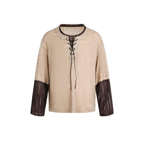 Fake two contrasting long sleeved T-shirts