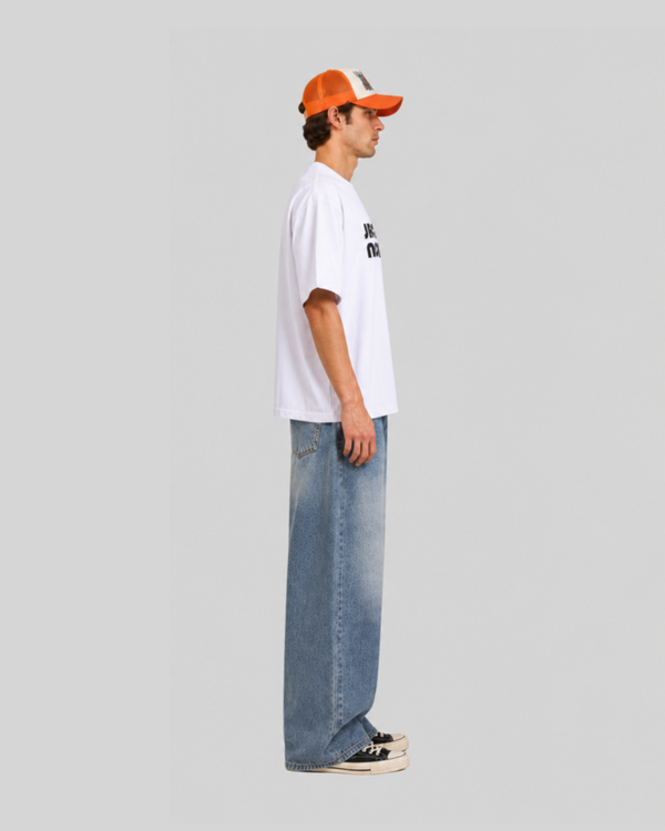 Letter printed T-shirt for men with loose short sleeves