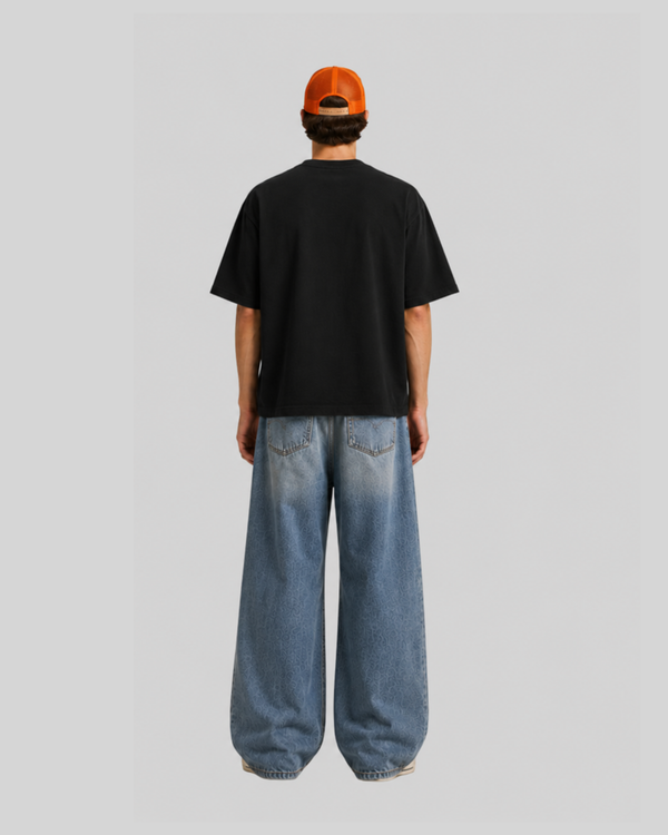 Letter printed T-shirt for men with loose short sleeves