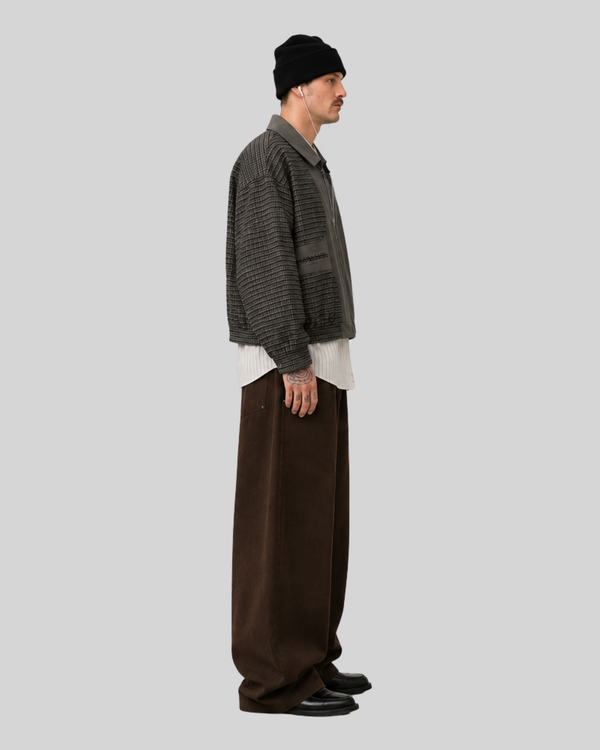 Loose Jacket for Men with Faux Two-Piece Patchwork Design