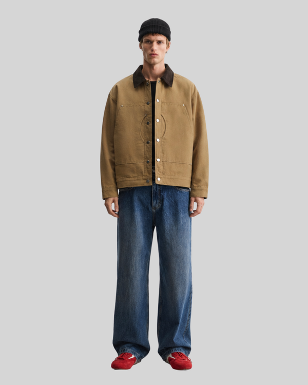 Loose Detroit Work Canvas Washed Deconstructed Jacket for Men