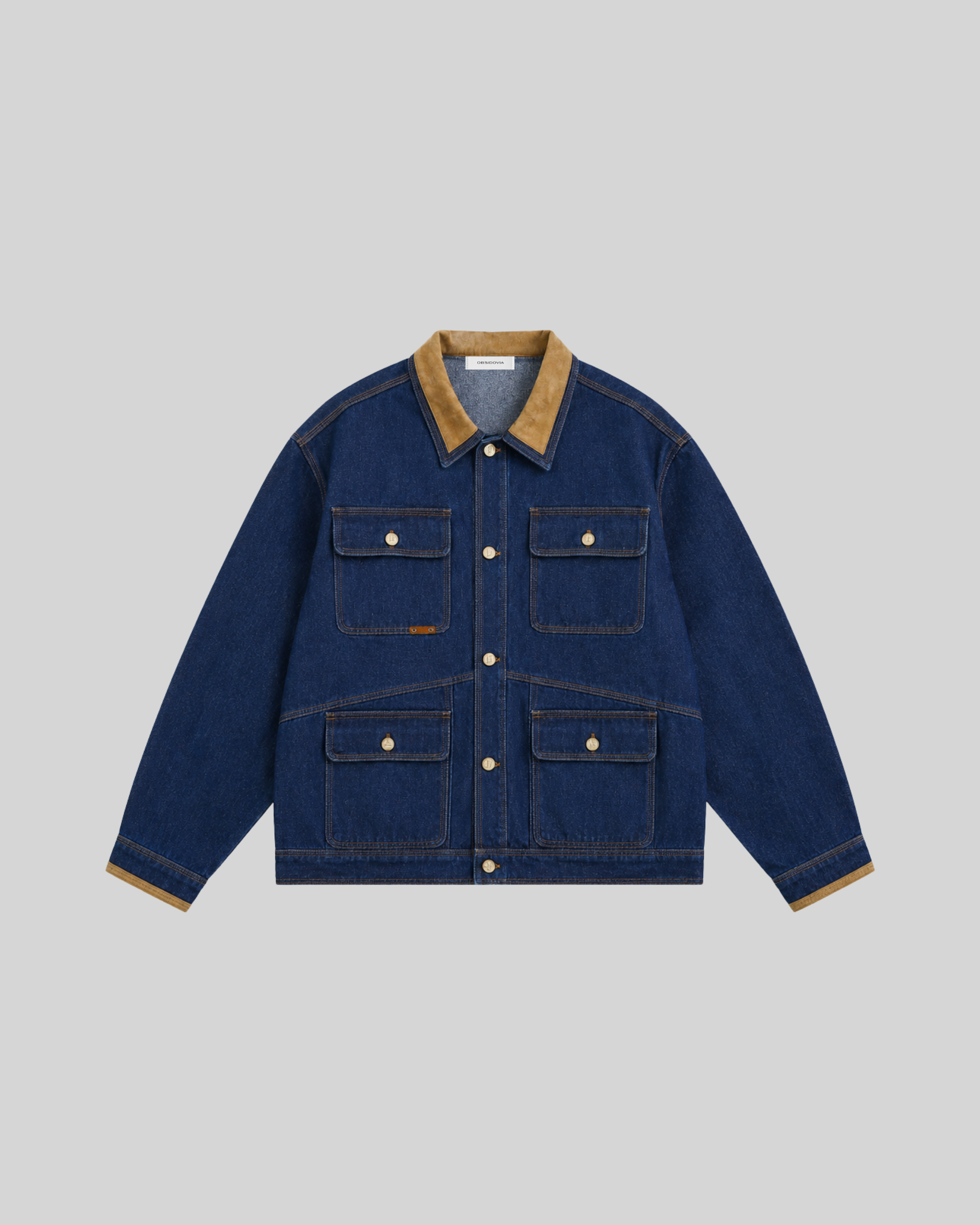 Multi pocket washed denim jacket