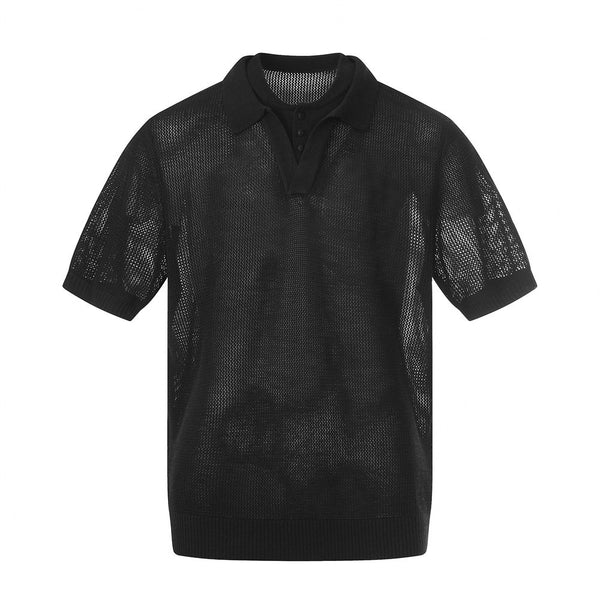 Fake two double-layer lapel polo shirts
