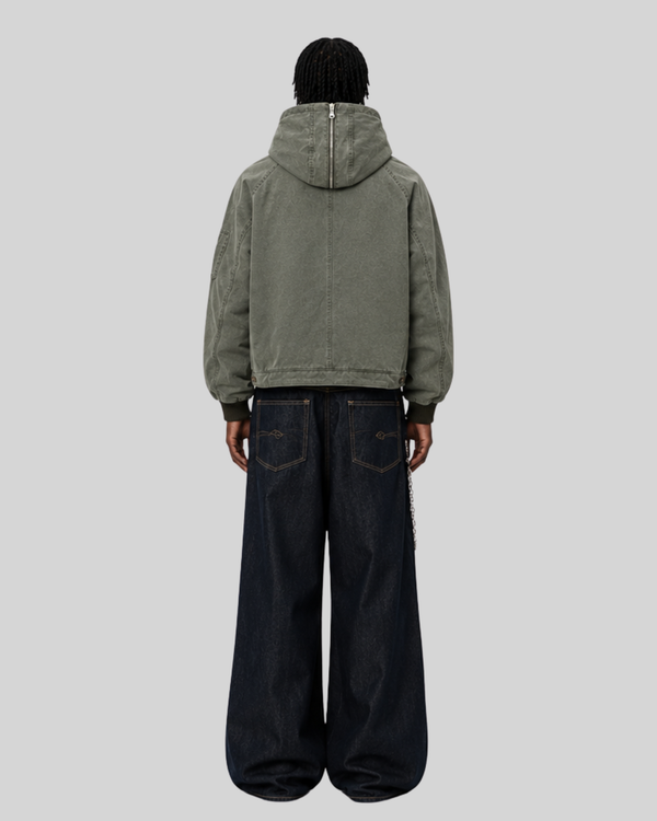 Lamb wool coat hooded cotton jacket for men