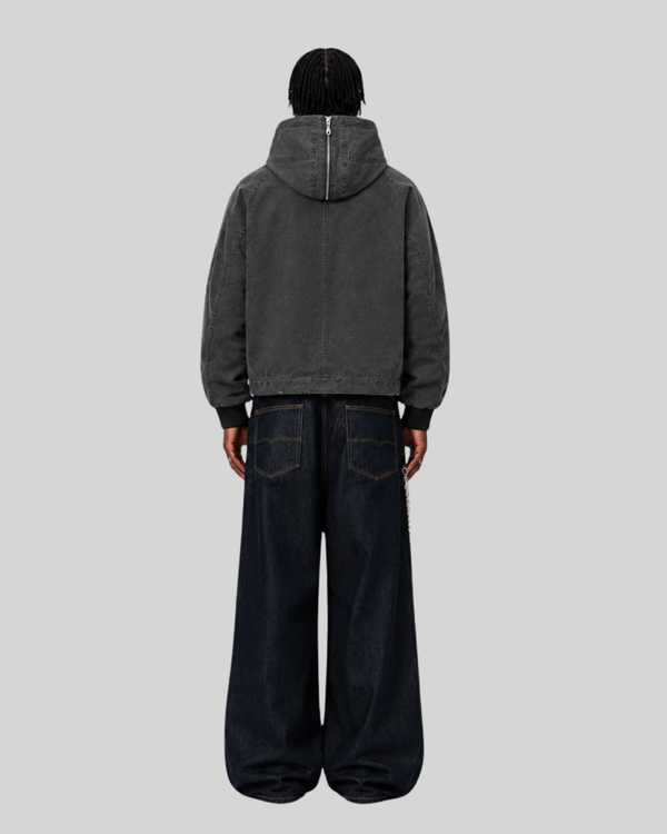 Lamb wool coat hooded cotton jacket for men