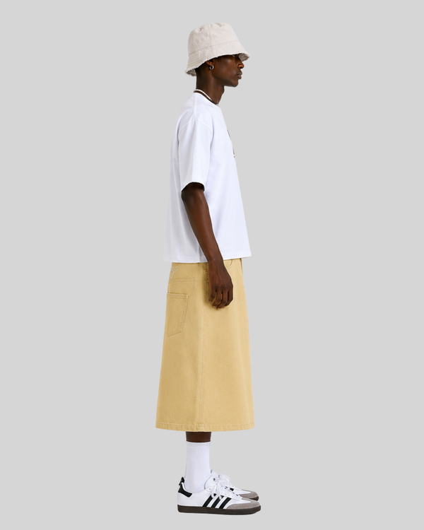 Washed denim cropped pants for men