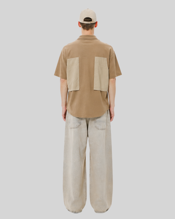 Splicing fake two short sleeved polo shirts with a collar for men