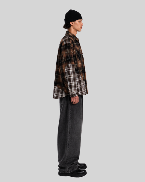 Splicing plaid shirt for men