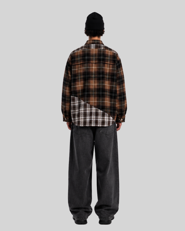 Splicing plaid shirt for men