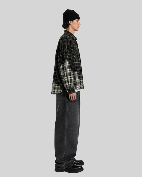 Splicing plaid shirt for men