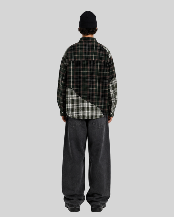 Splicing plaid shirt for men