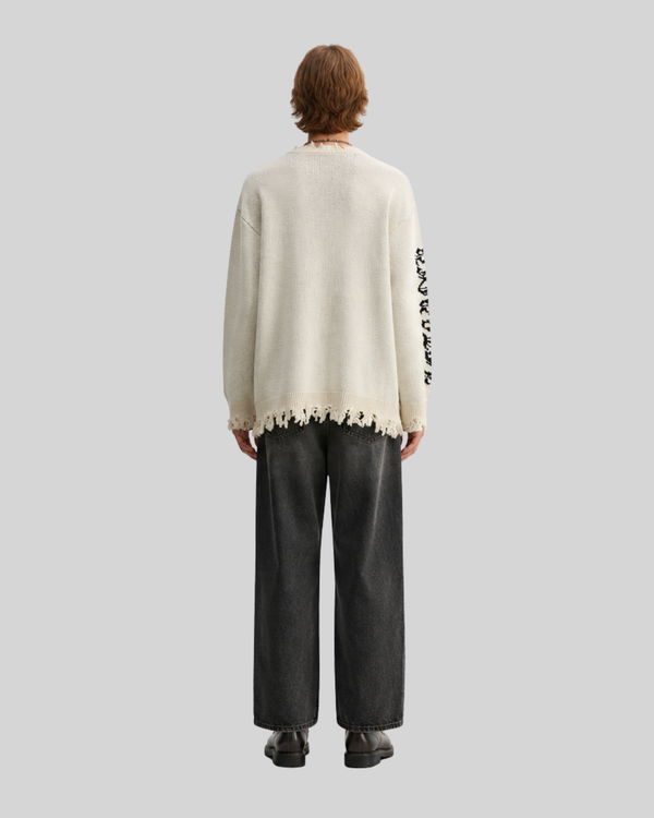 Knitted sweater necklace cross sweater for men