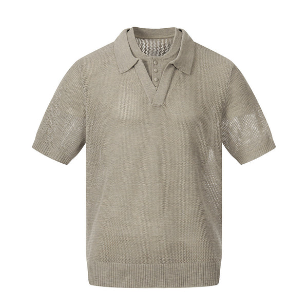 Fake two double-layer lapel polo shirts