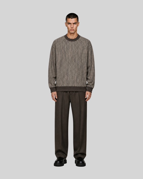Dyeing Color-blocked Loose Long Sleeve Mock Neck Sweatshirt Men