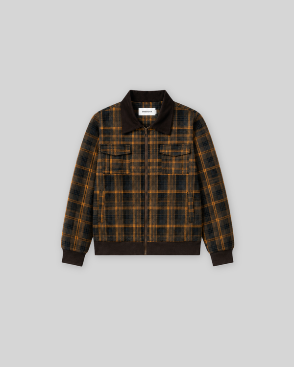 Color blocking plaid thick lapel jacket