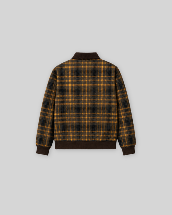 Color blocking plaid thick lapel jacket