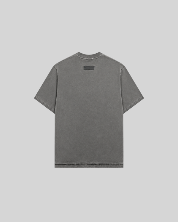 Letter printed washed distressed T-shirt for men