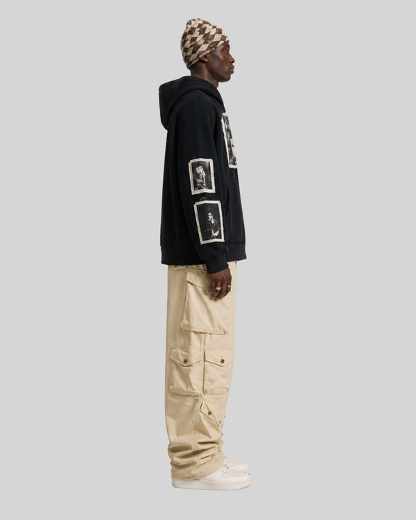 Zipper sweatshirt for men with adhesive tape