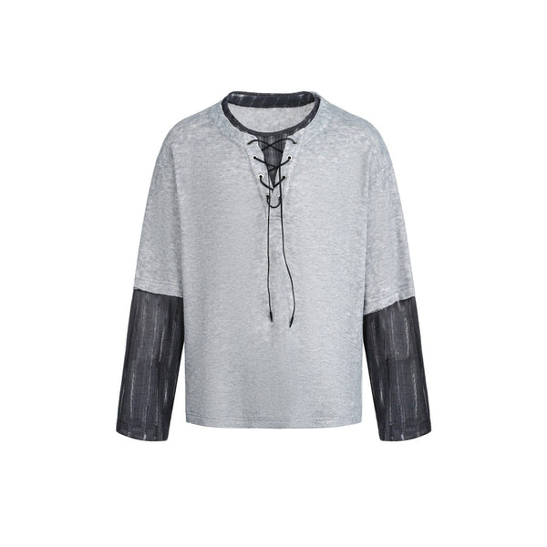 Fake two contrasting long sleeved T-shirts