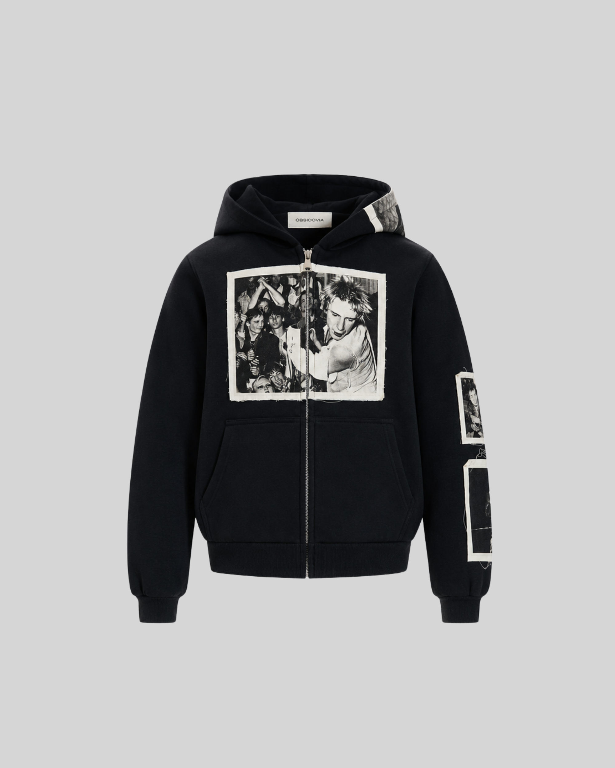 Tape Detail Zip Hoodie-7