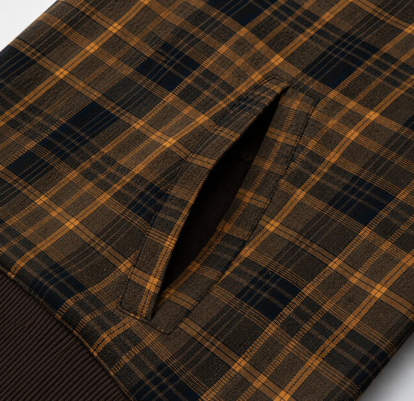 Color blocking plaid thick lapel jacket