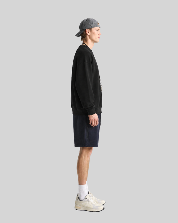 Round neck pullover hoodie for men