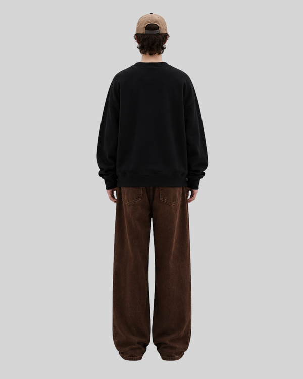 Embroidered round neck sweatshirt for men