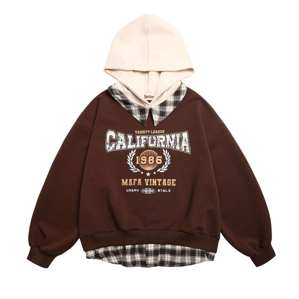 Fake two hooded sweatshirts for men