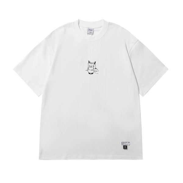 Simple and loose T-shirt for men and women with short sleeves